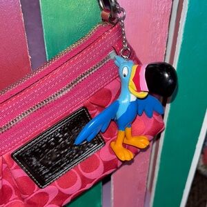 Colorful vintage fruit loops Bird Keychain Accessory